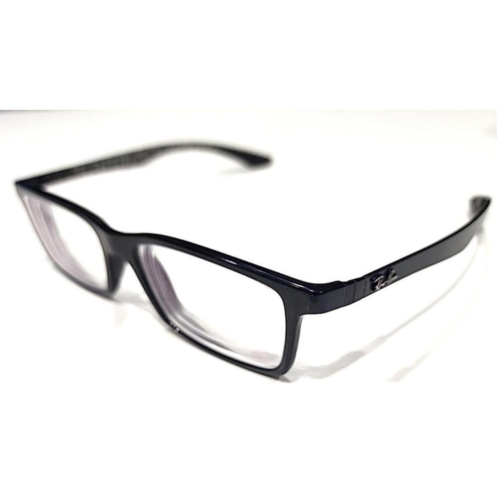 Ray Ban RB8901 5843 Large Sz Black Carbon Fiber Rectangle Eyeglasses 55-17 145